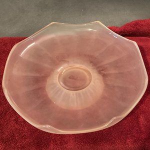 VTG 1930's Federal Glass Pale Pink Satin Glass Console Bowl-MCM/Art Deco-9"-EUC